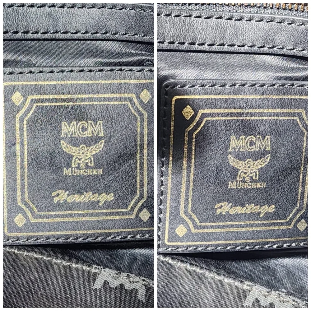 Authentic MCM Visetos Mini Ella Boston Bag Black/Grey